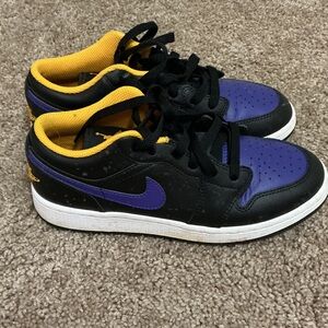 Jordan Kids Sneakers Black Purple Yellow